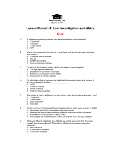 Lesson/Domain 8: Law, investigation and ethics