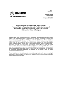 UNHCR – Guidelines – Internal Flight or Relocation Alternative