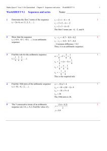 Sequences and series Worksheet 7