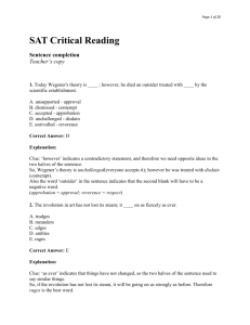 SAT Critical Reading..