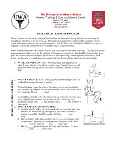 Knee Rehabilitation Protocol - UWA Athletic Training & Sports