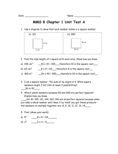 MMS 8 Chapter 1 Unit Test A Answer Key