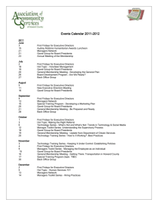 Events Calendar 2011-2012 2011 June 3 First Fridays for Executive