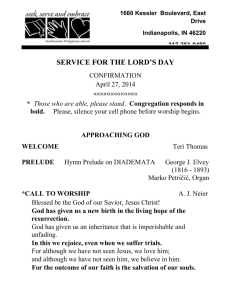 SERVICE FOR THE LORD'S DAY CONFIRMATION April 27, 2014