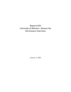 Report of the UMKC Life Sciences Task Force