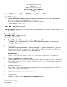 Temperature Conversion - Erie Community College