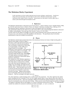 The Michelson Morley Experiment