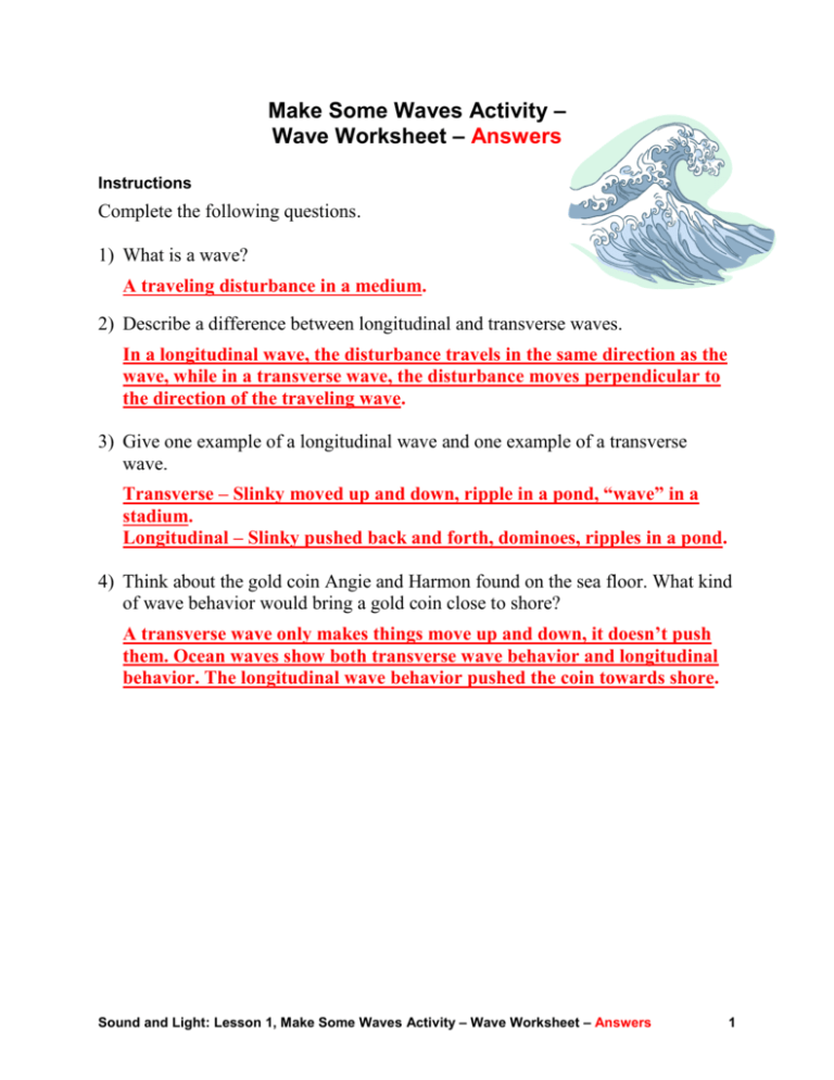 Wave Worksheet Answers