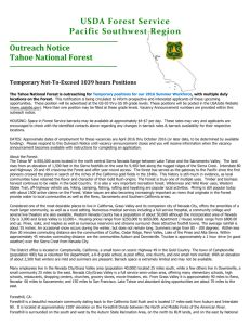 USDA Forest Service Pacific Southwest Region Outreach Notice