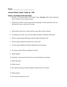 Ancient Rome Study Guide #1