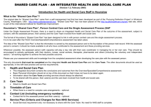 Shared Care Plan