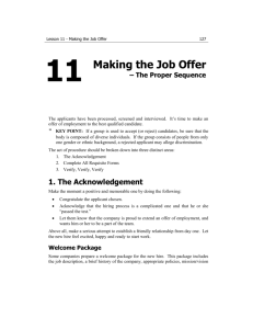 11 Making the Job Offer