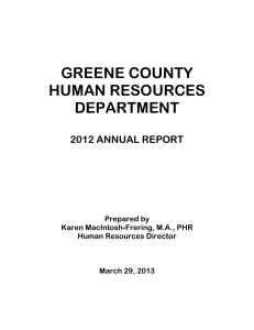 GREENE COUNTY HUMAN RESOURCES DEPARTMENT