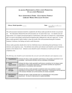 Library Media Specialist Self Assessment Form