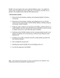 Setting up MySQL on Windows: