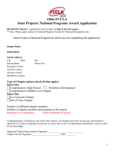 Ohio FCCLA State Projects/ National Programs Award Application