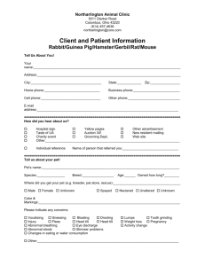 Small Mammal New Client & Patient Information Form