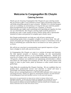 congregation etz chayim catering menu 2013