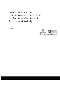 Policy for Review of Commonwealth Records in