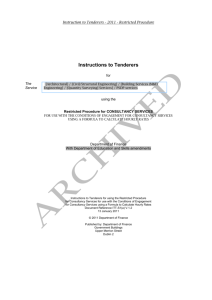 Instructions to Tenderers Restricted Procedure for Consultancy