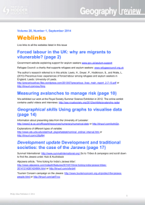 Volume 28, Number 1, September 2014 Weblinks Live links to all