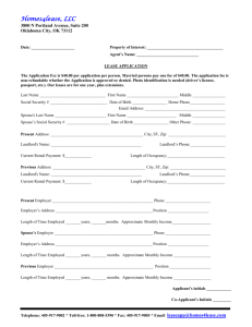 LEASE APPLICATION