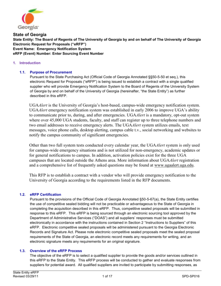 eRFP Document Doas State Ga