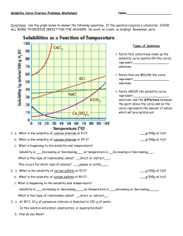 Solubility Curve Practice Worksheet Answers : Solubility Curve Practice Problems Worksheet 1 Answer Key ...