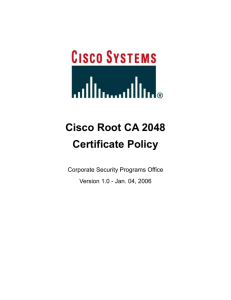 Cisco Root CA 2048 Certificate Policy