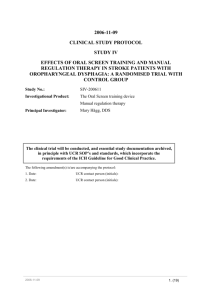 2006-11-09 CLINICAL STUDY protocol STUDY IV Effects of ORAL