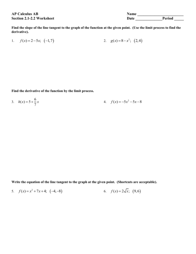 Derivative Multiple Choice Worksheet Answers 