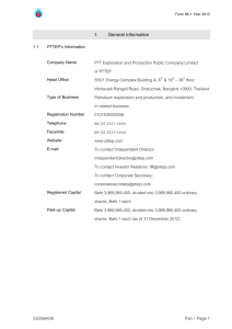 Form 56-1 Year 2012 General Information 1.1 PTTEP's Information
