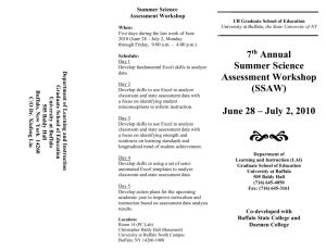 Summer Science Assessment Workshop When: Five days during the