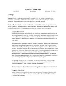 chemistry scope note - University of Calgary