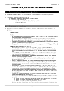 jurisdiction, cross-vesting and transfer