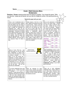 Grade 4 Math Multiplication Work