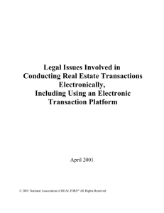 Legal Issues Involved in Conducting an Electronic Real Estate