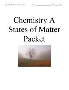 States of Matter and Thermo Chemistry