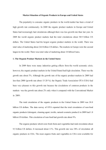 Market Situation of Organic Products in Europe and United States