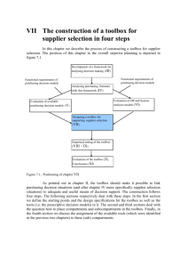 Chapter 07 - The construction of a toolbox for supplier selection in