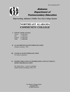 I. NUR 103: Health Assessment - Northeast Alabama Community