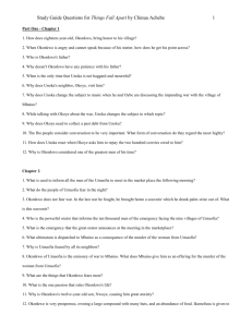 Study Guide Questions for Things Fall Apart by Chinua Achebe