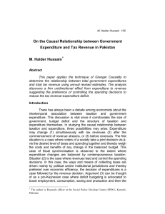 Expenditure and Tax Revenue in Pakistan