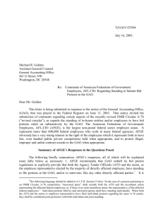 7j/GAO/129384 July 16, 2003. Michael R. Golden Assistant General