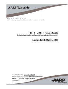 Appendix G AARP Tax-Aide 2010 Scope of Training