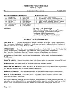 budget committee members - Roseburg Public Schools