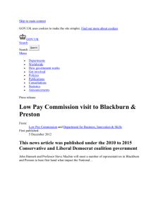 Low Pay Commission visit to Blackburn & Preston