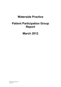 Patient Participation Group Report