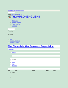 THOMPSONENGLISHII - The Chocolate War Research Project