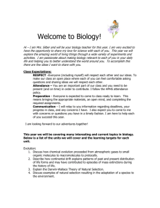 Biology class syllabus 2013